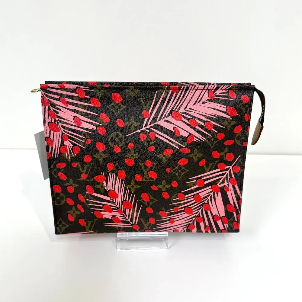 Louis Vuitton Monogram Jungle Dots Toiletry Pouch 26 Limited Edition LV Logo Bag